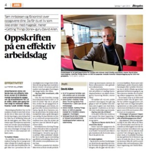 Aftenposten intervjuer David Allen om GTD